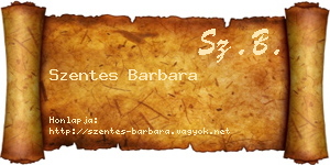Szentes Barbara névjegykártya
