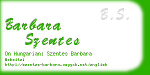 barbara szentes business card